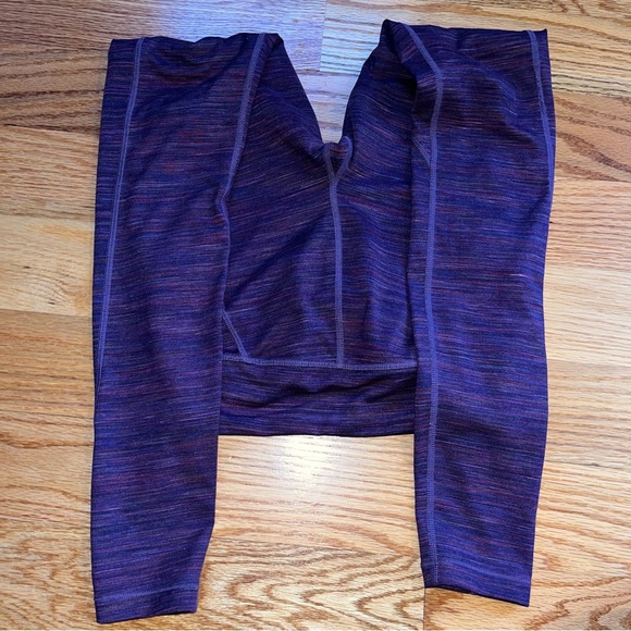 Athleta girl dark purple heathered leggings size large / 12 - Picture 3 of 7